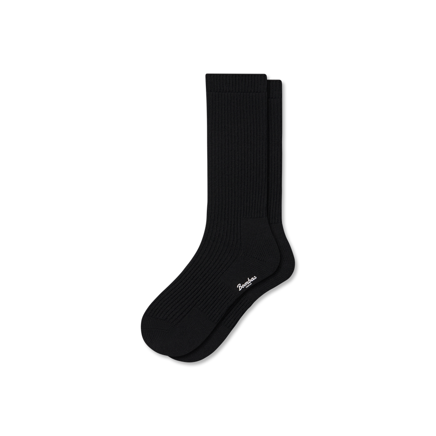 Women's Merino Cashmere Blend Fine Rib Calf Socks - Modern Touch