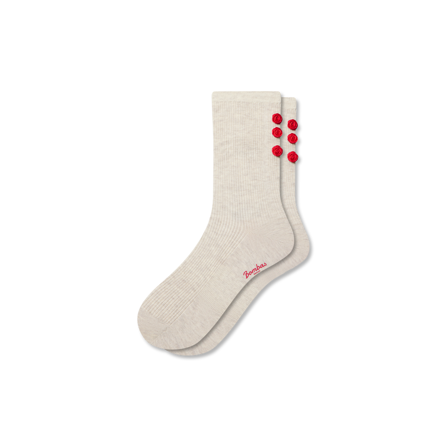 Women’s Hearts Lightweight Half Calf Socks - Daily Cushion