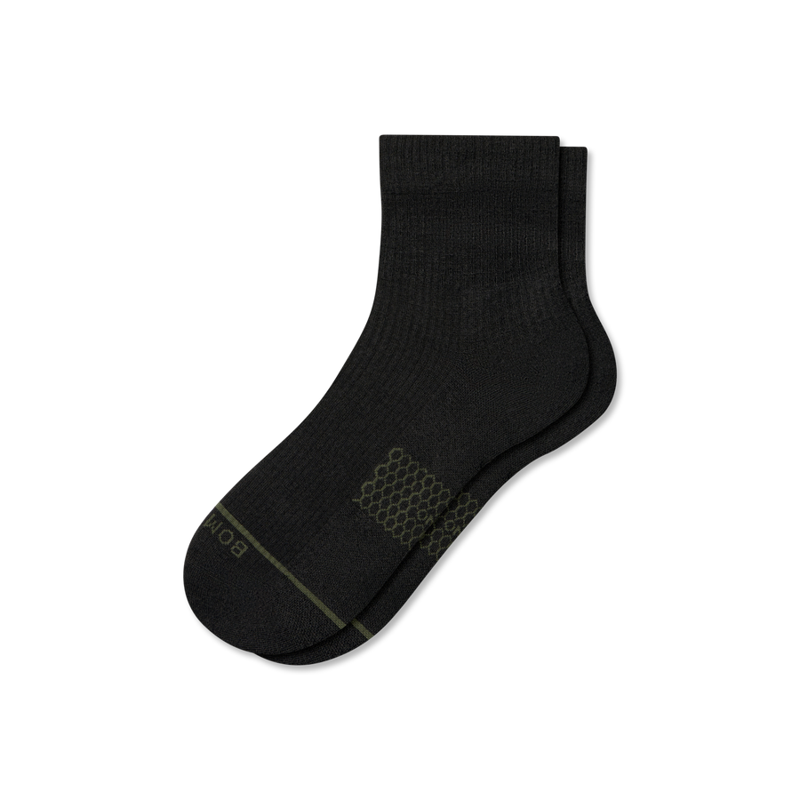 Women's Merino Wool Blend Modern Rib Quarter Socks - All Day Fit