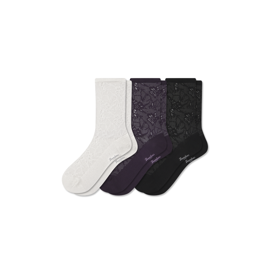 Women’s Floral Lace Half Calf Sock 3-Pack - Daily Step