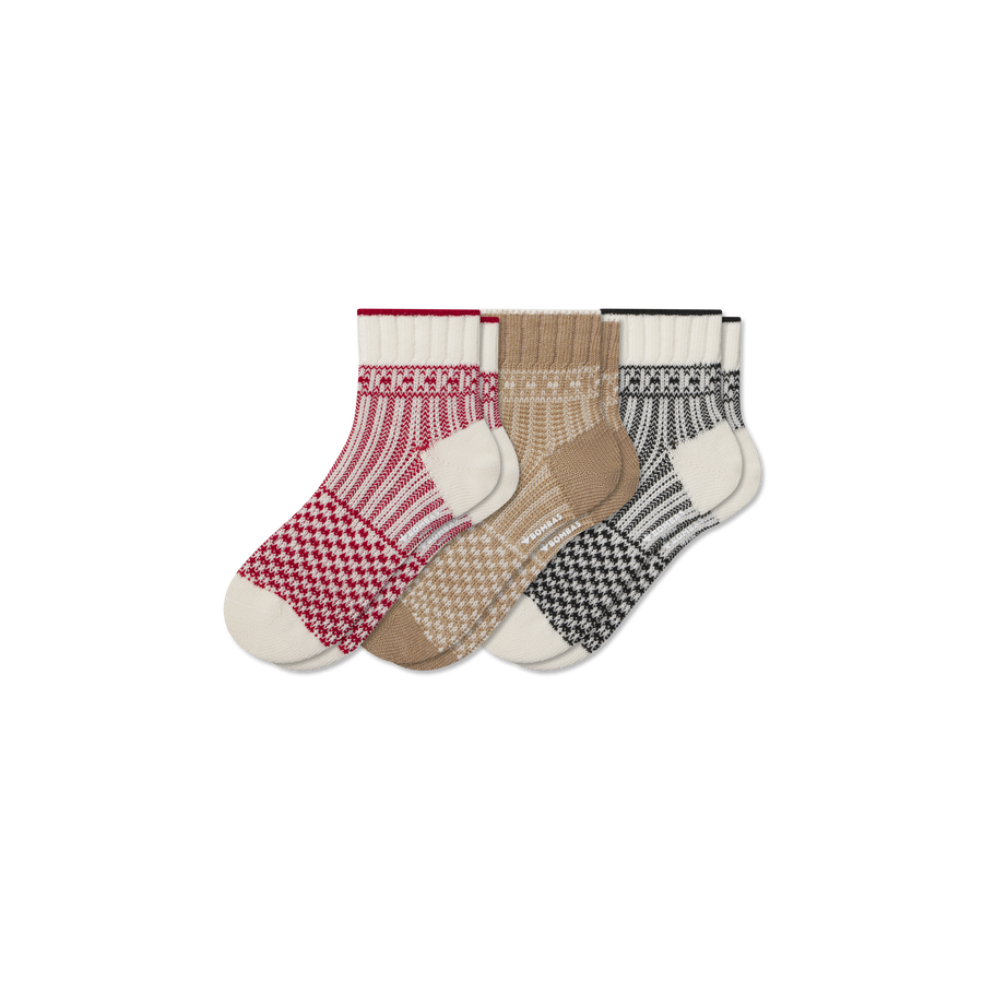 Women's Merino Wool Blend Sweater Quarter Sock 3-Pack - Fresh Choice