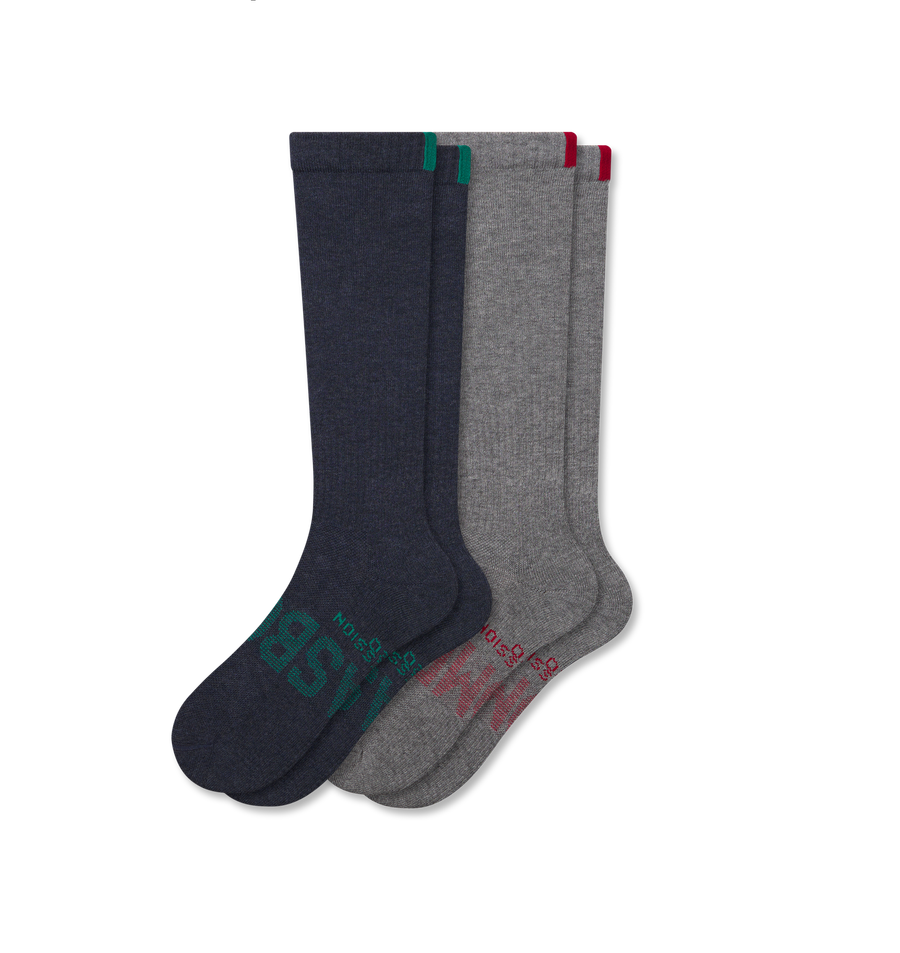 Women’s Knee High Sock 2-Pack Gift Box - Simple Style
