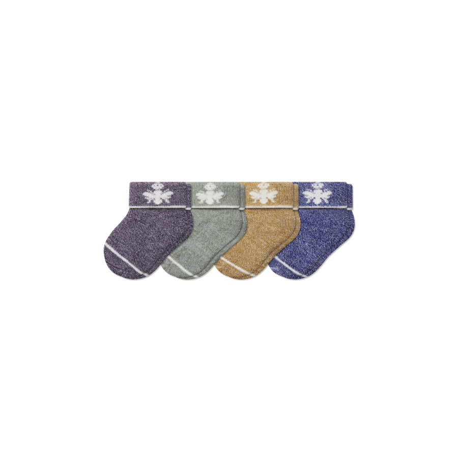 Baby Merino Wool Blend Calf Sock 4-Pack (0-6 Months) - Clean Finish