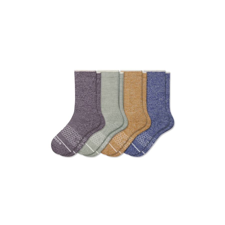 Youth Merino Wool Blend Calf Sock 4-Pack - Light Cushion