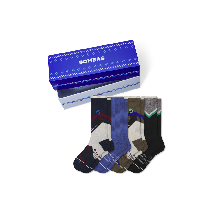 Men's Merino Wool Blend Calf Sock 4-Pack Gift Box - Everyday Pair