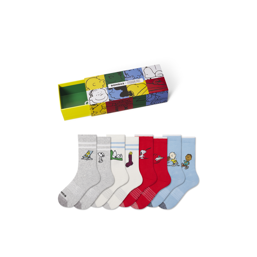 Peanuts x Bombas: Youth Calf Sock 4-Pack Gift Box - Clean Finish