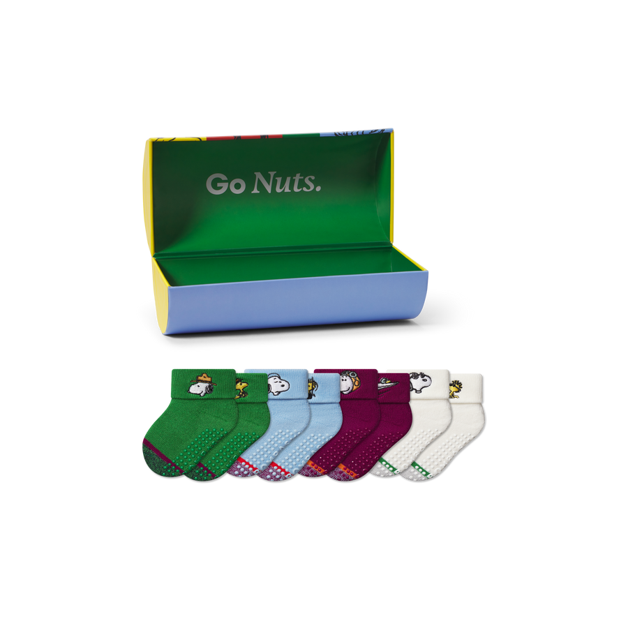 Peanuts x Bombas: Baby Gripper Calf Sock 4-Pack Gift Box (6-12 Months) - Everyday Pair