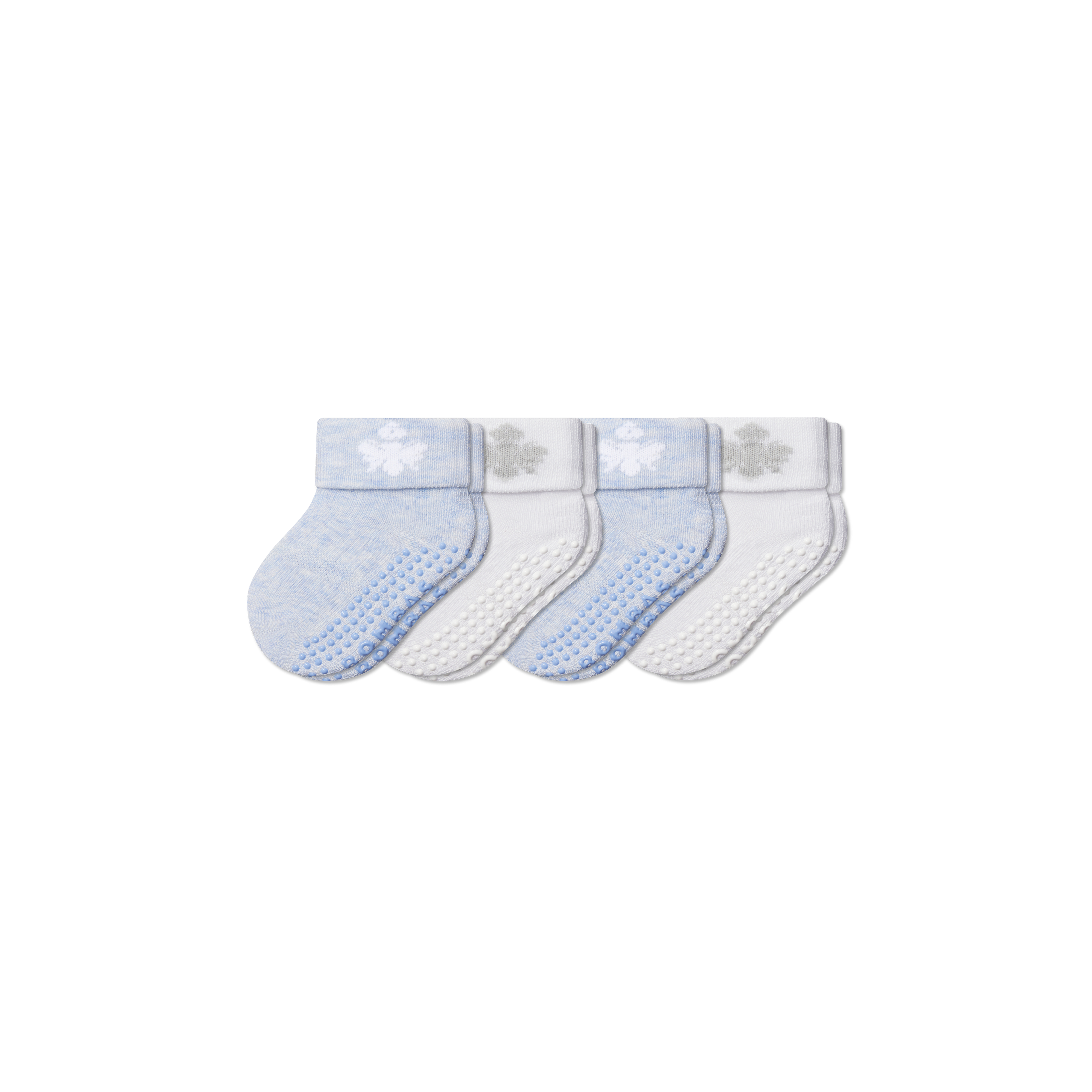 Baby Gripper Sock 4-Pack (6-12 Months) - blue mix L [10311]