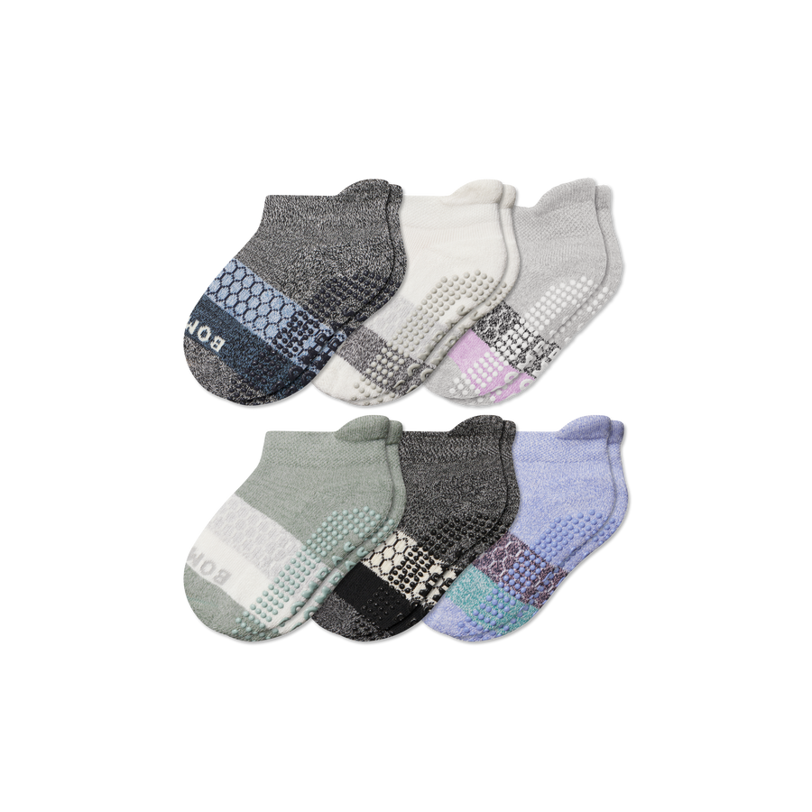 Toddler Tri-Block Gripper Ankle Sock 6-Pack - Fresh Step