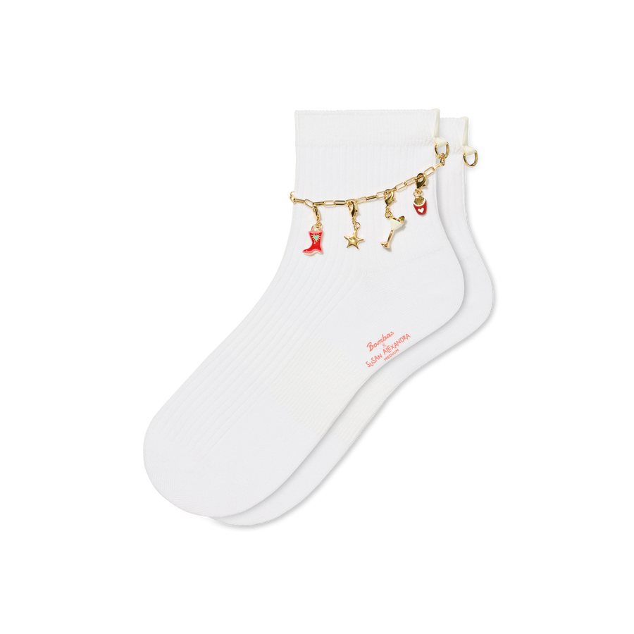 Bombas x Susan Alexandra Charms and Anklet Quarter Socks - Easy Pair