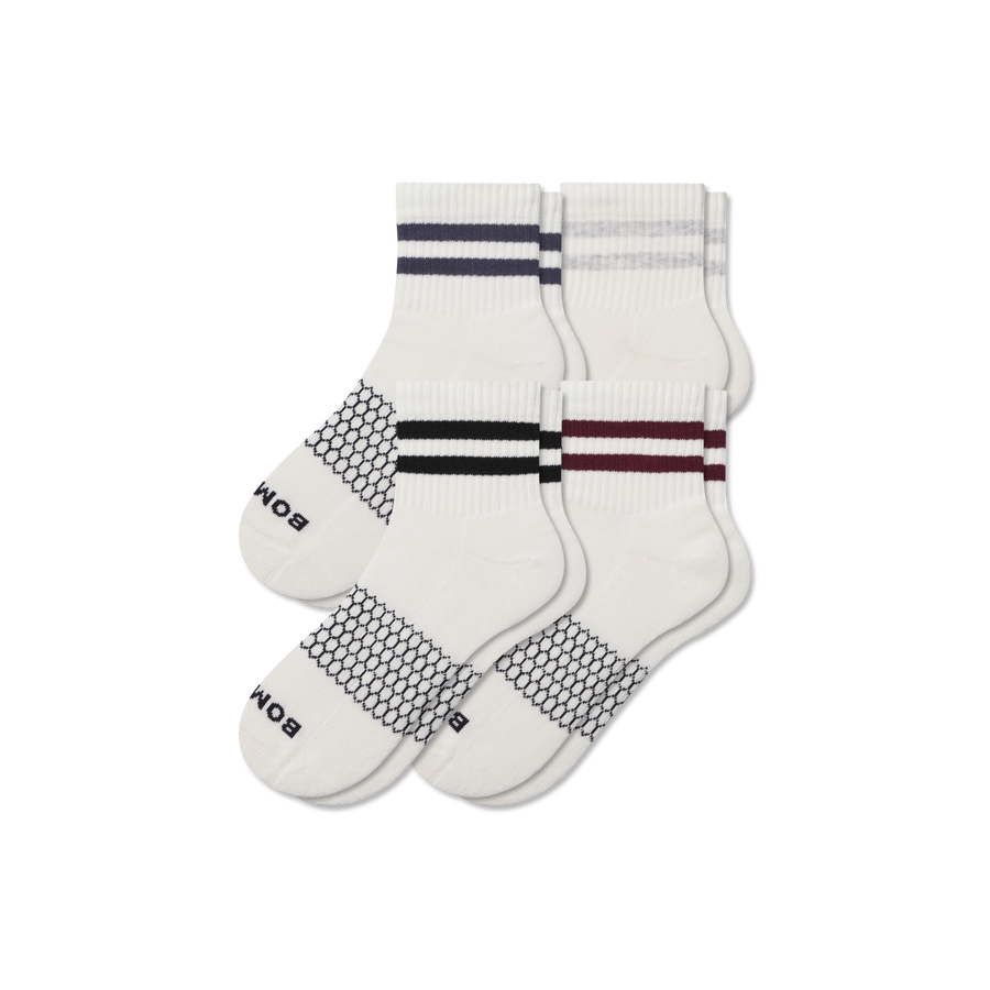 Men's Vintage Stripes Quarter Sock 4-Pack - Fresh Step
