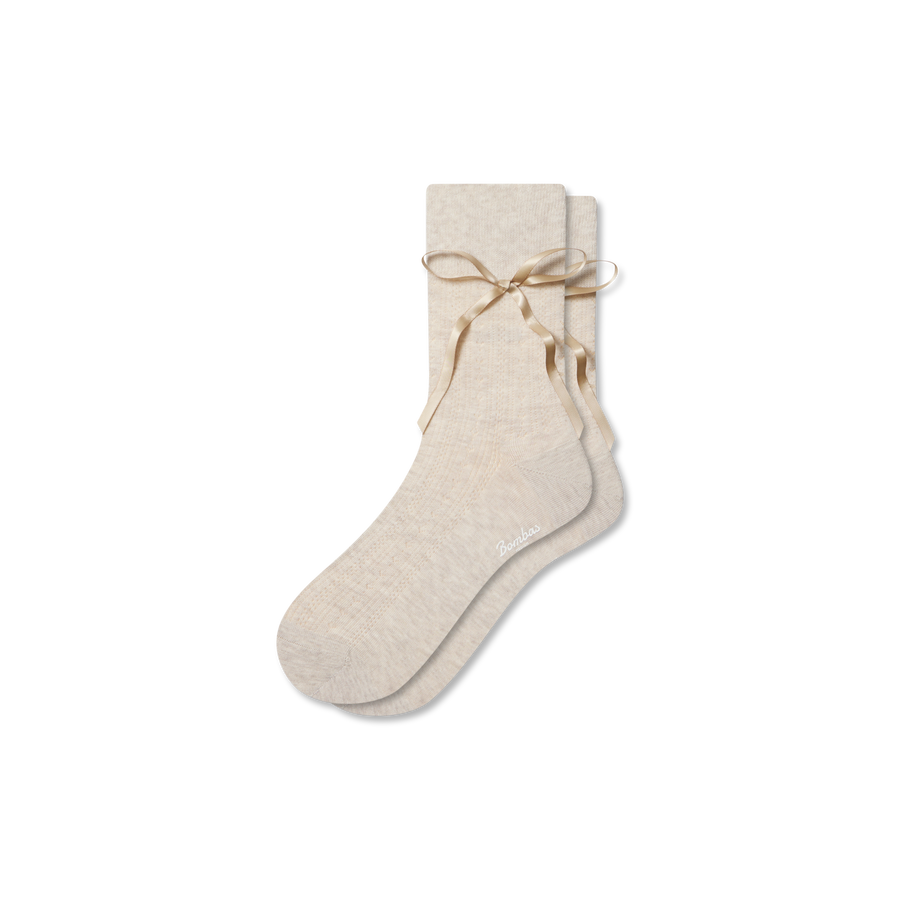 Women’s Pointelle Bow Half Calf Socks - Everyday Pair