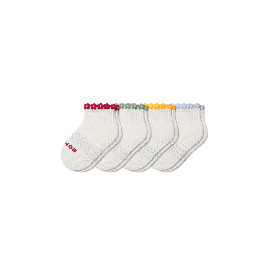 Toddler Daisy Chain Gripper Calf Sock 4-Pack - Light Cushion