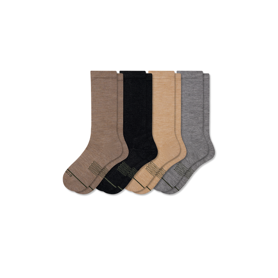 Men's Merino Wool Blend Modern Rib Calf Sock 4-Pack - Ready Pick