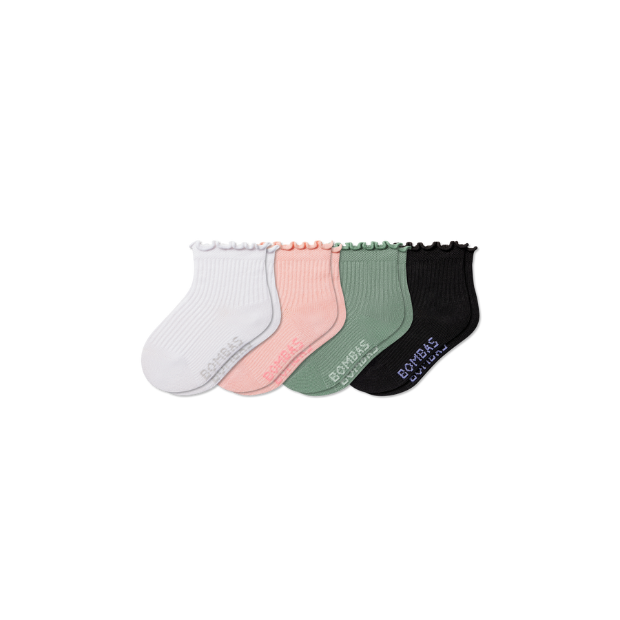 Toddler Ruffle Rib Calf Sock 4-Pack - Fresh Step