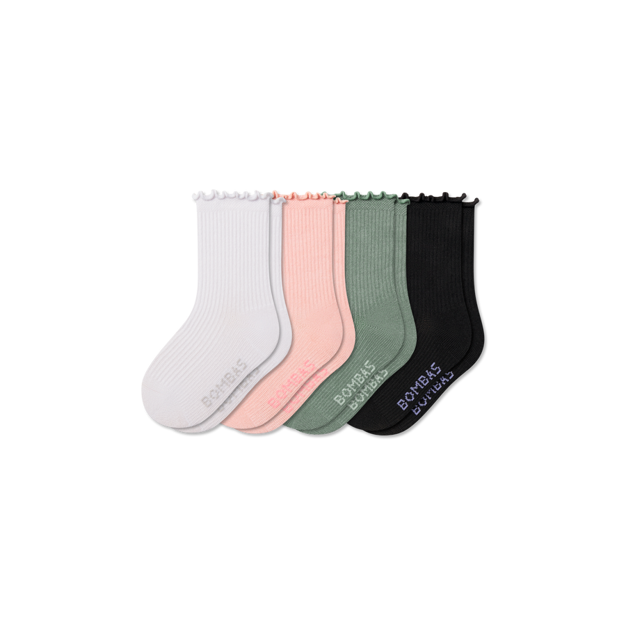 Junior Ruffle Rib Calf Sock 4-Pack - Fresh Choice