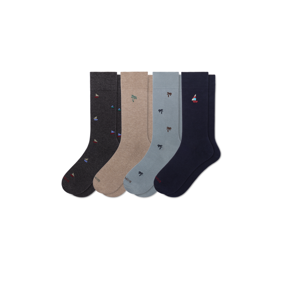 Men's Dress Calf Sock 4-Pack - Simple Style