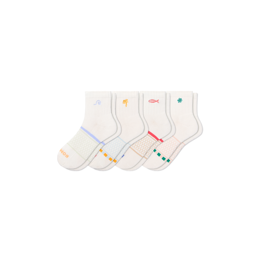 Women's Beach Day Quarter Sock 4-Pack - Soft Step