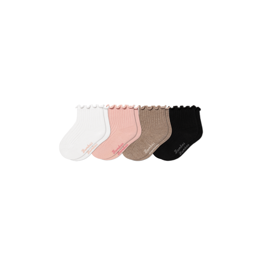 Baby Ruffle Rib Calf Sock 4-Pack (0-6 Months) - Daily Step
