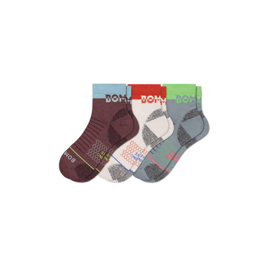 Women's Merino Wool Blend Hiking Quarter Sock 3-Pack - Daily Pick