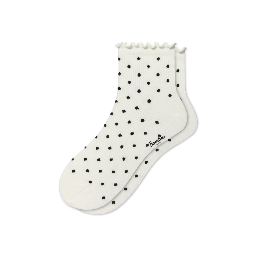 Women's Ruffle Rib Quarter Socks - Simple Style