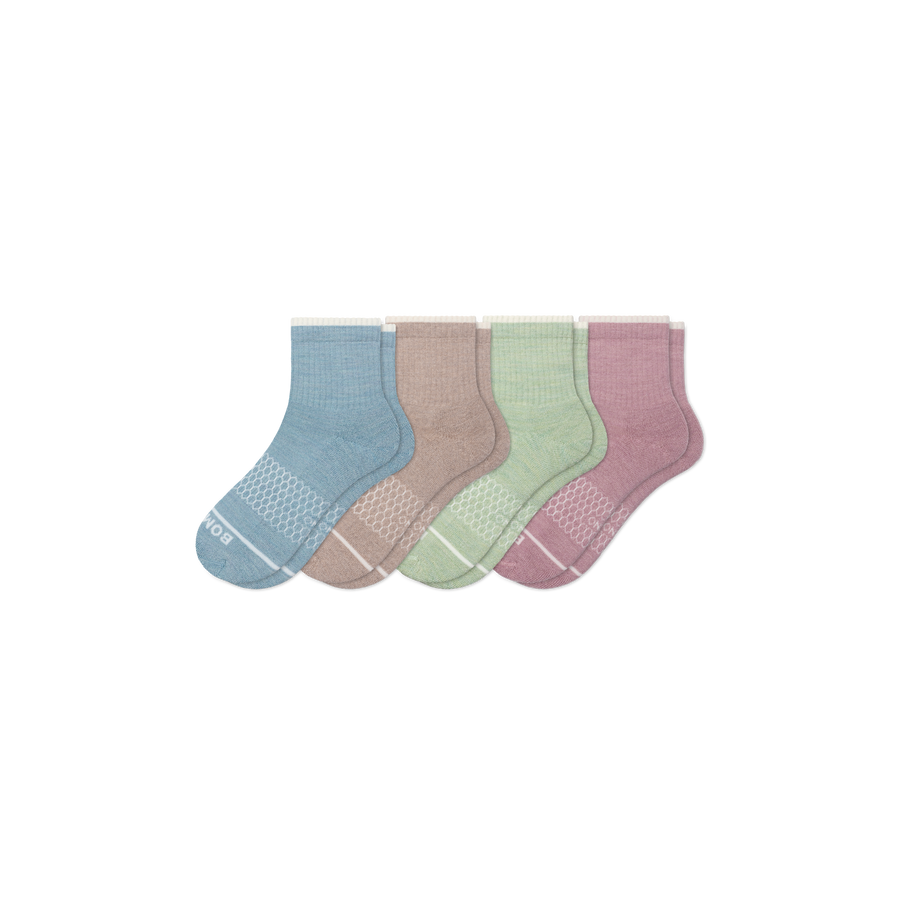 Women's Merino Wool Blend Quarter Sock 4-Pack - Modern Touch