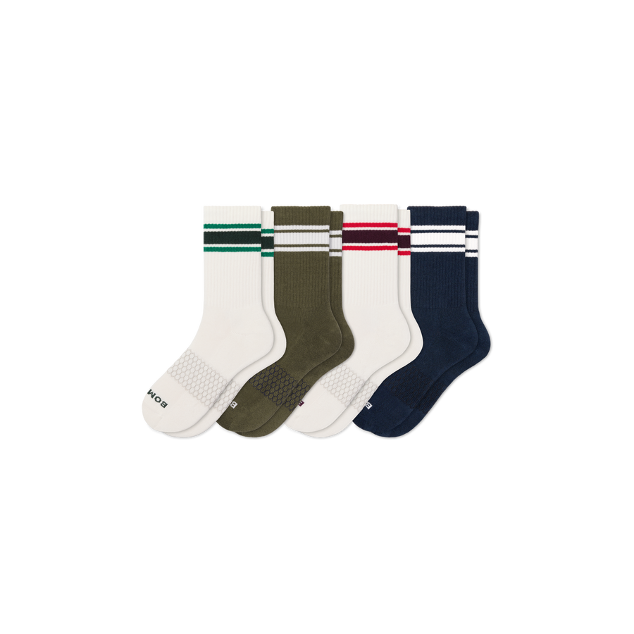 Men's Vintage Stripes Half Calf Sock 4-Pack - Premium Pick