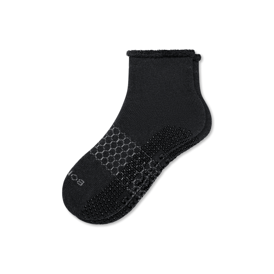 Men's Merino Wool Blend Roll-Top Gripper House Socks - Ready Pair