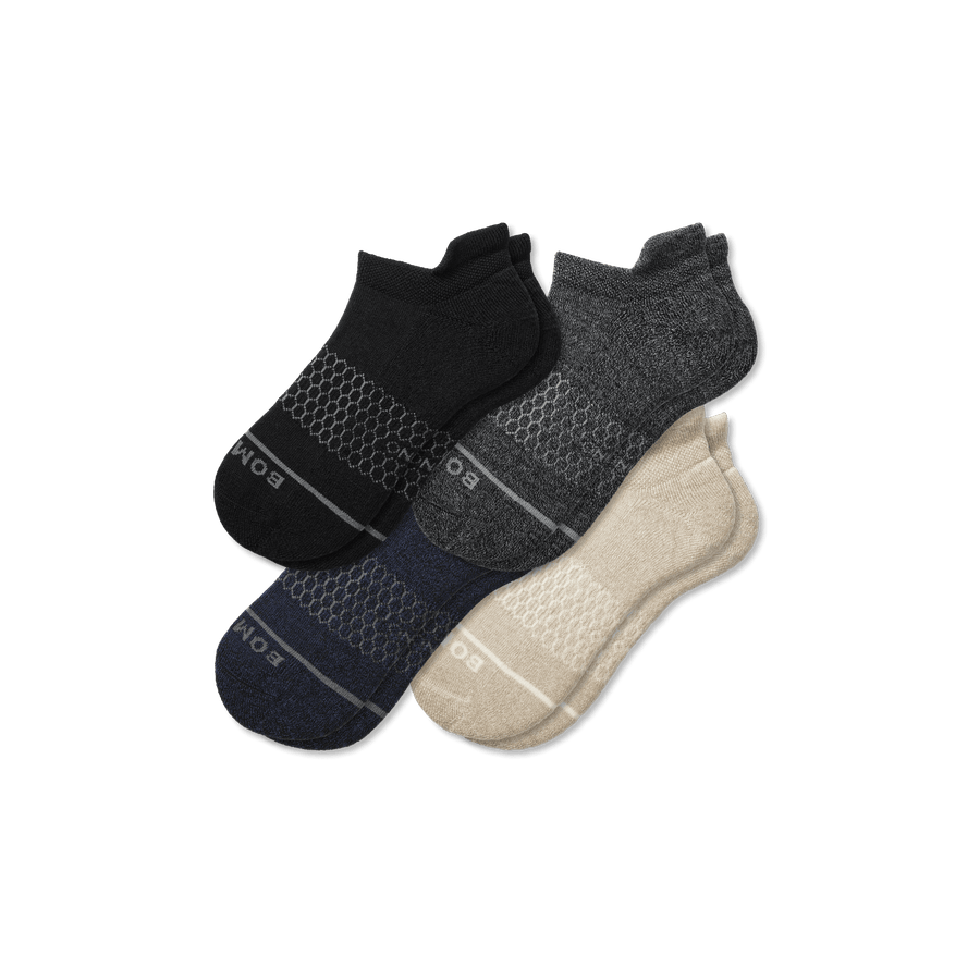 Men's Merino Wool Blend Ankle Sock 4-Pack - All Day Fit