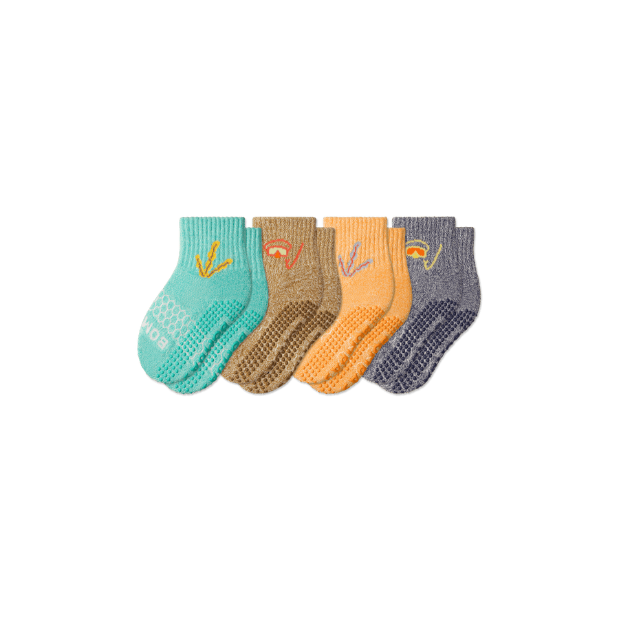 Toddler Aquatic Gripper Calf Sock 4-Pack - Simple Style