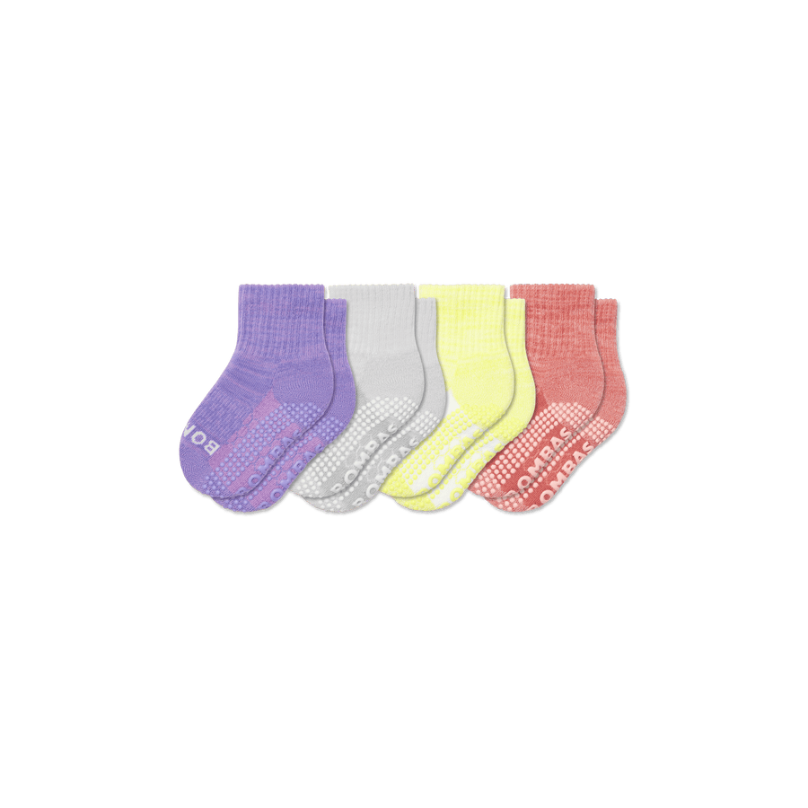 Toddler Two Tone Gripper Calf Sock 4-Pack - Easy Choice