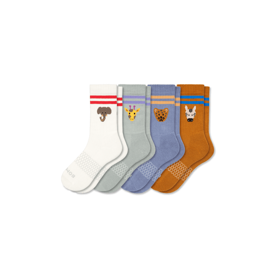 Youth Safari Stripe Calf Sock 4-Pack - Ready Pair