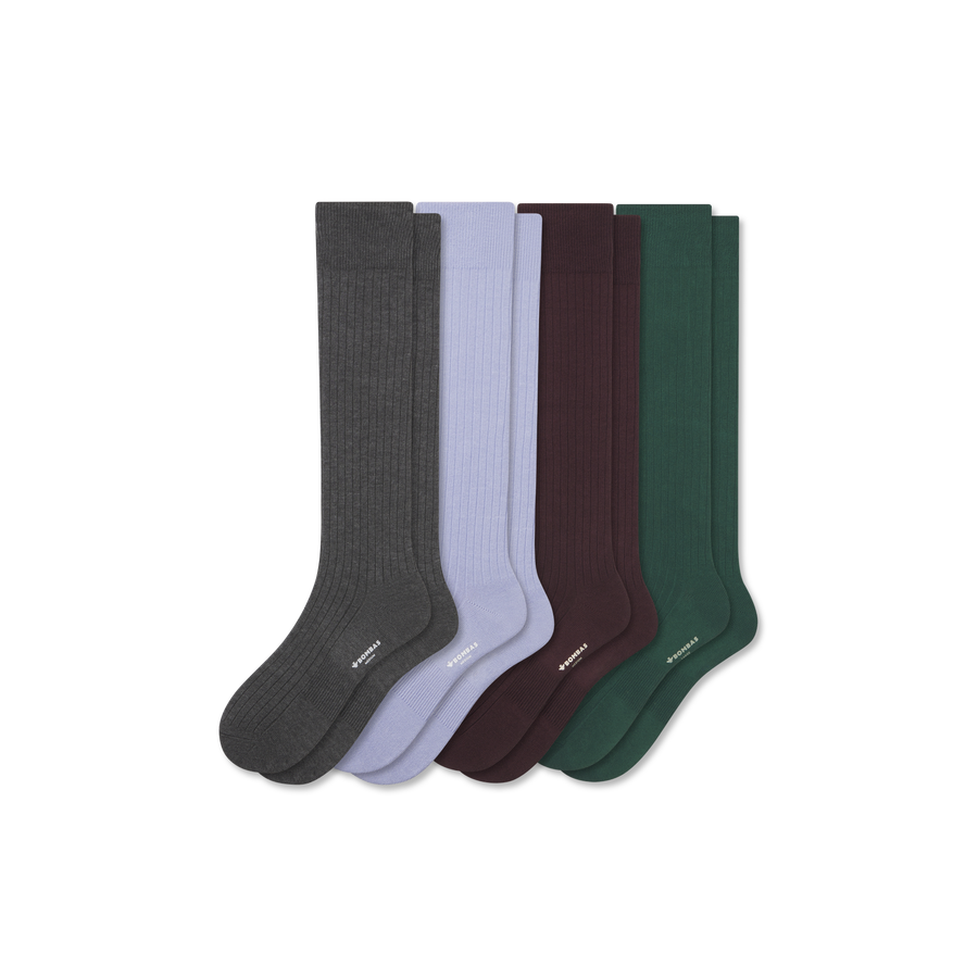 Men's Ribbed Dress Over the Calf Sock 4-Pack - Daily Pick