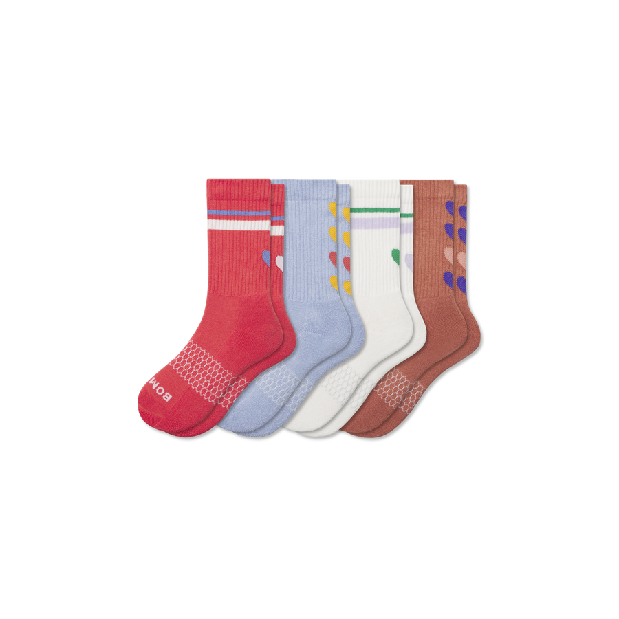 Youth Hearts Calf Sock 4-Pack - Clean Finish