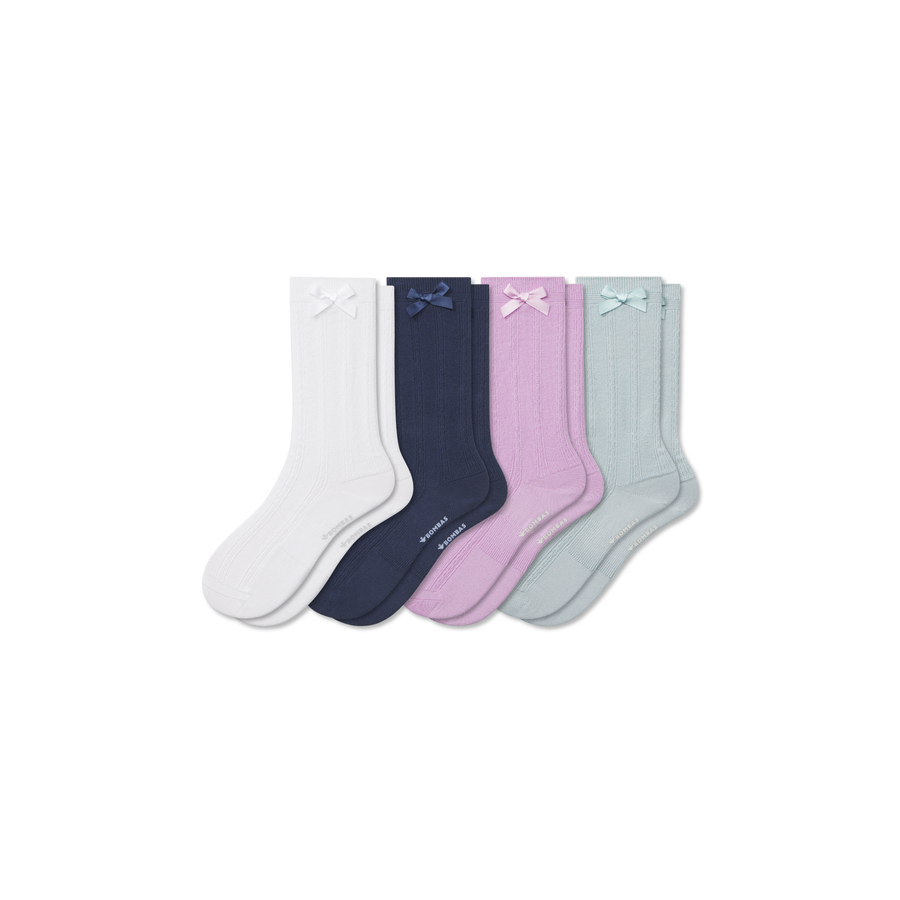 Youth Bow Calf Sock 4-Pack - Easy Pair