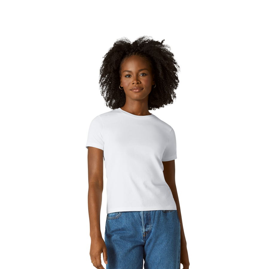 Women's Pima Cotton Slim Crew Neck T-Shirt - Cozy Step