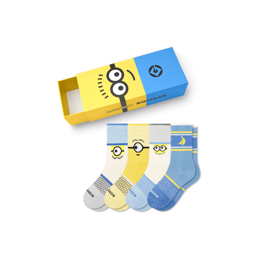 Youth Minions Calf Sock 4-Pack Gift Box - All Day Fit