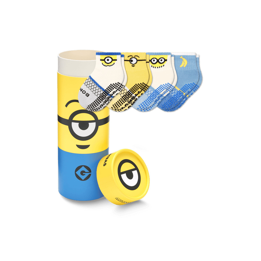 Toddler Minions Gripper Calf Sock 4-Pack Gift Box - Premium Pick