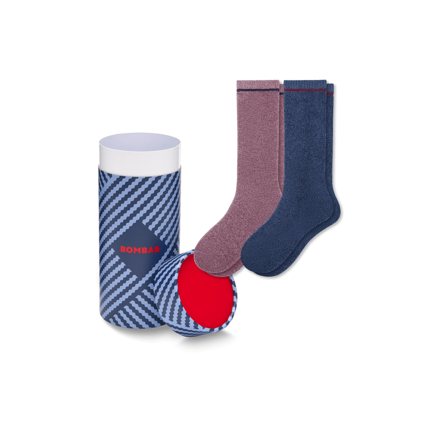 Women's Merino Wool Blend Cozy Sock 2-Pack Gift Box - Ready Pick