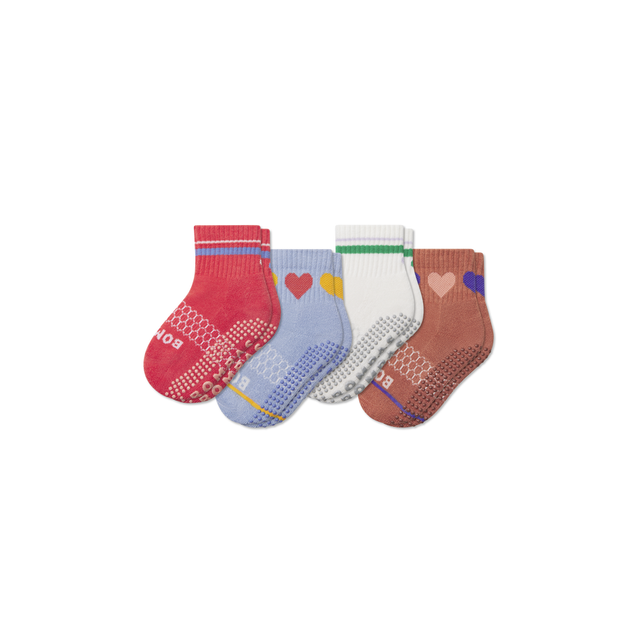 Toddler Hearts Gripper Calf Sock 4-Pack - Fresh Choice