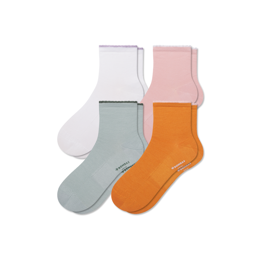 Women’s Scallop Cuff Quarter Sock 4-Pack - Everyday Pair