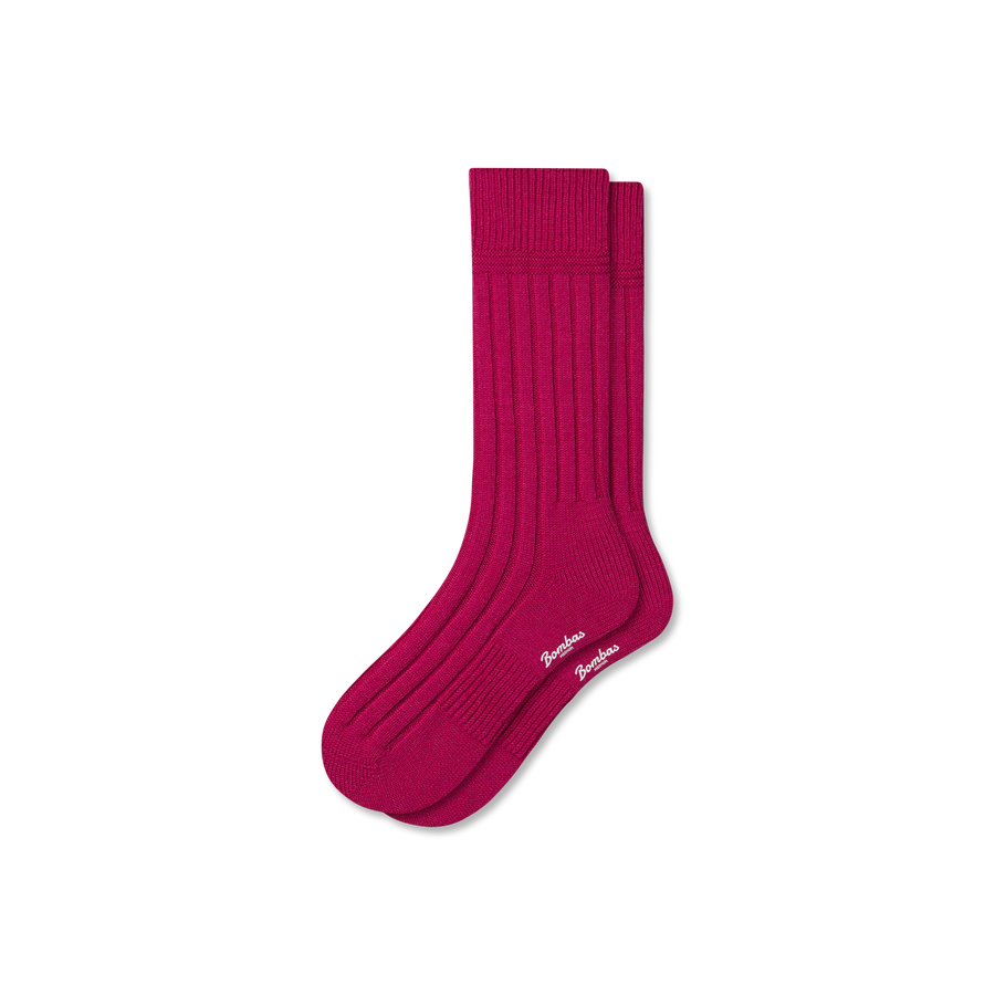 Women's Merino Cashmere Blend Rib Calf Socks - Premium Pick