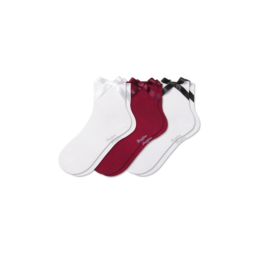Women's Bow Quarter Sock 3-Pack - Easy Choice