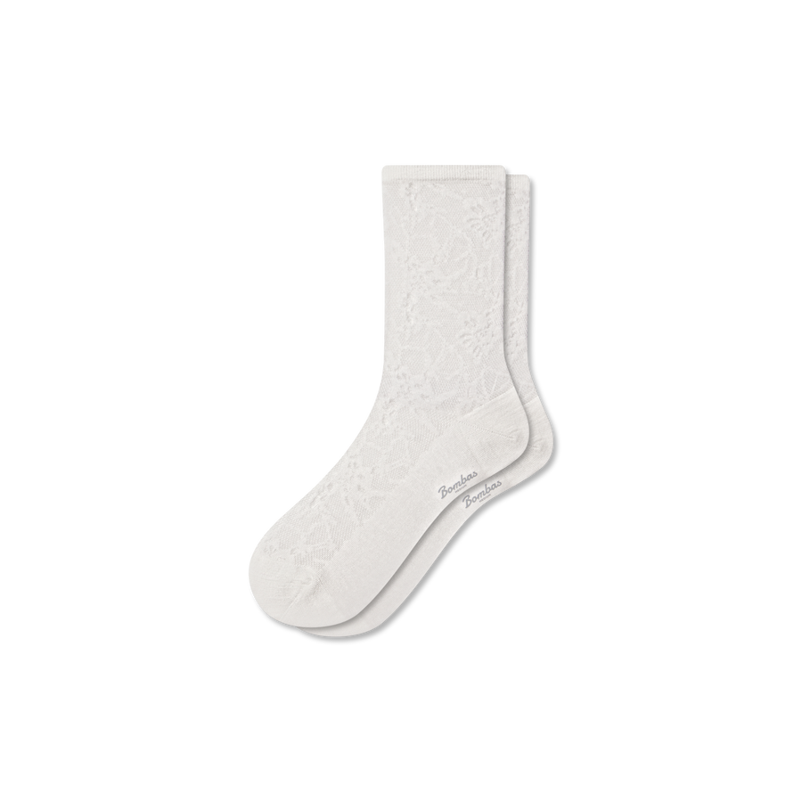 Women’s Floral Lace Half Calf Socks - All Day Fit