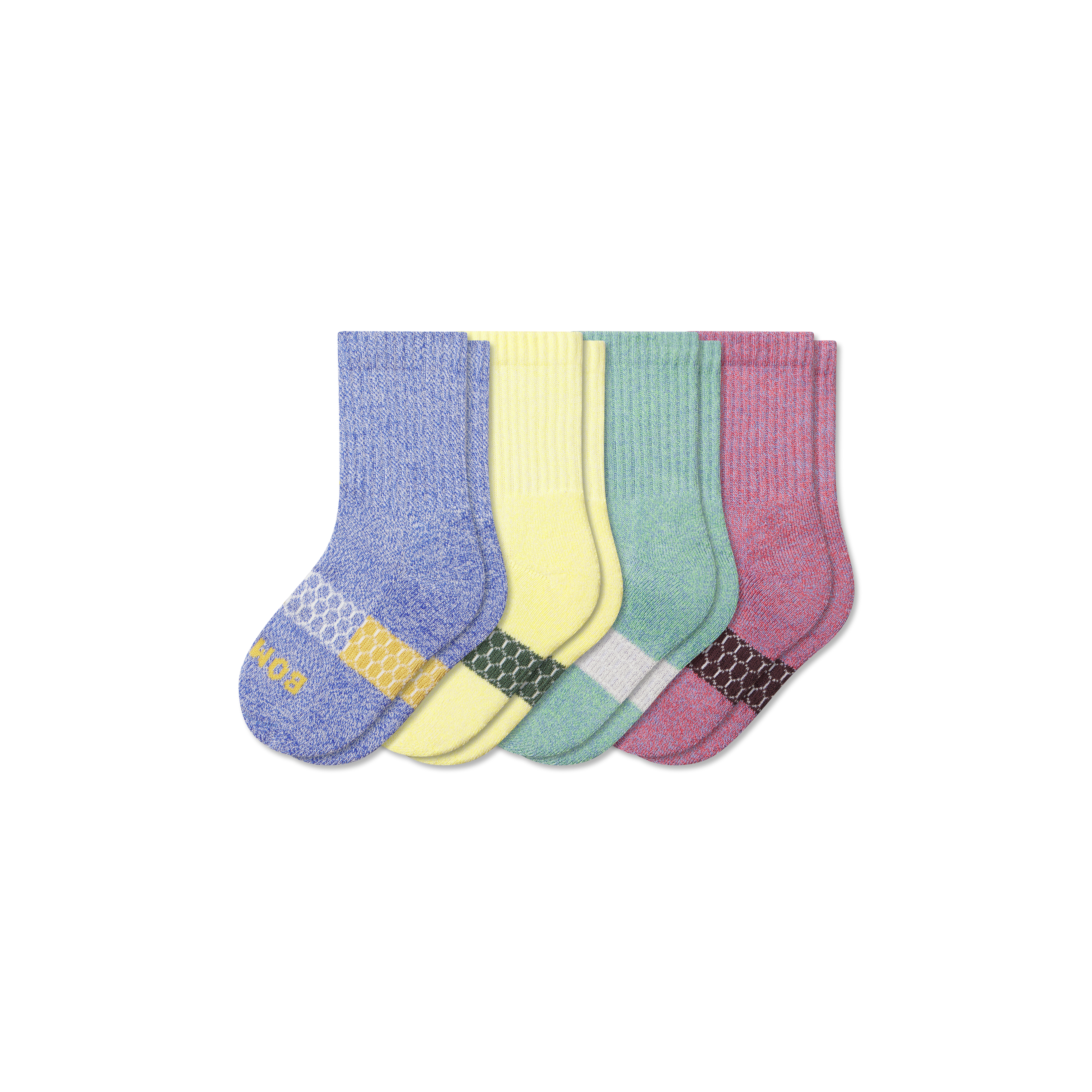 Junior Marl Calf Sock 4-Pack - Blue Glow Mix L [9091]