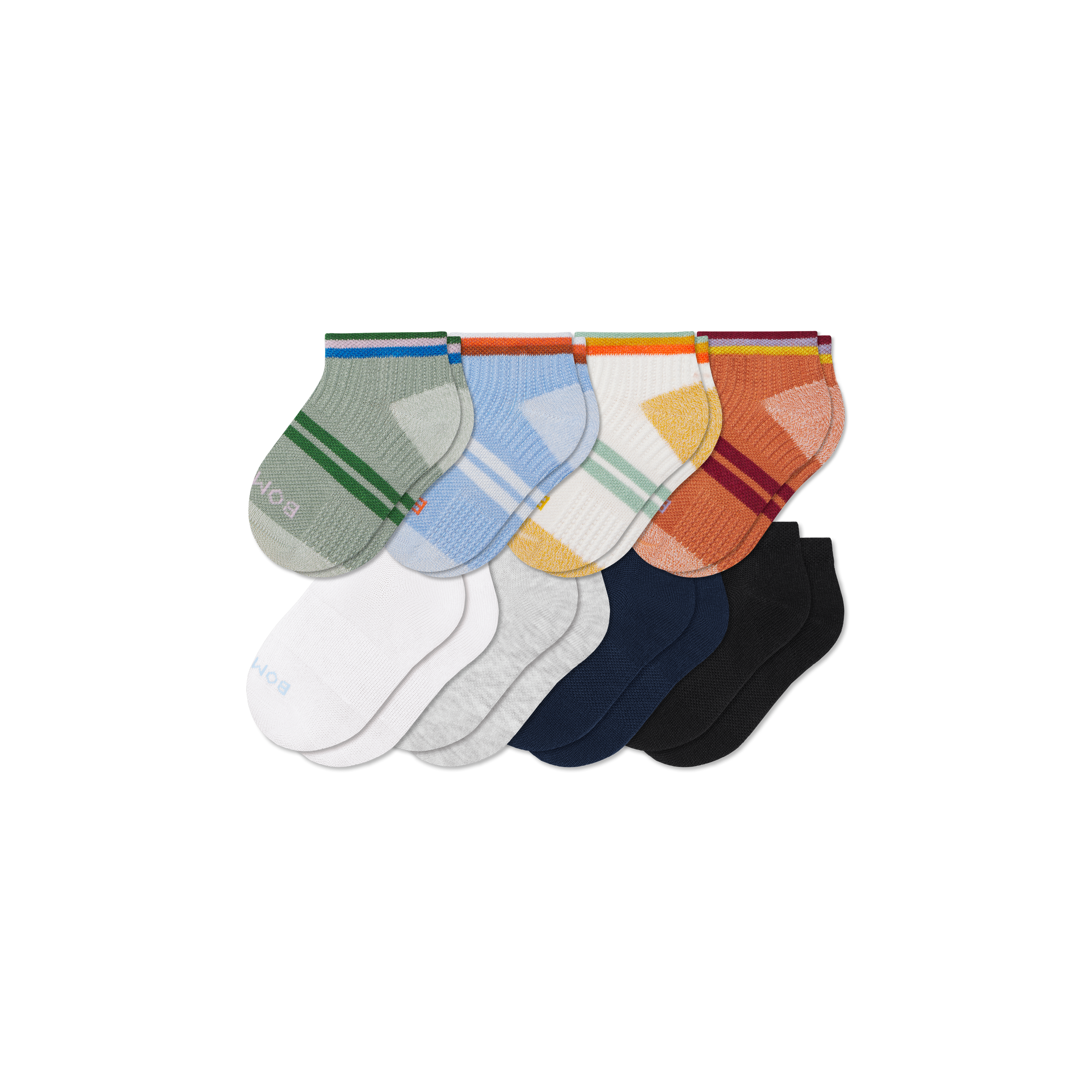 Junior Lightweight Ankle Sock 8-Pack - adobe multi mix L