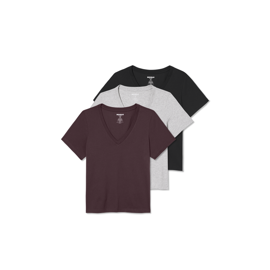 Women's Pima Cotton V-Neck T-Shirt 3-Pack - Ready Pick