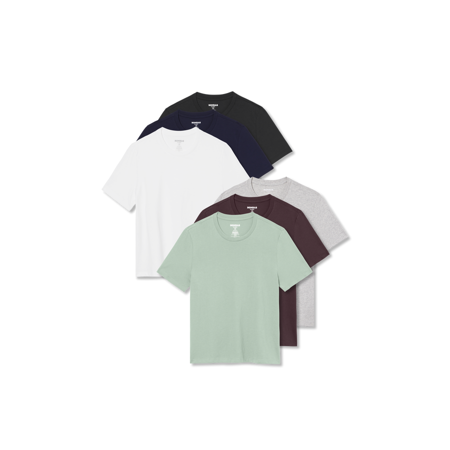 Women's Pima Cotton Crew Neck T-Shirt 6-Pack - Fresh Fit