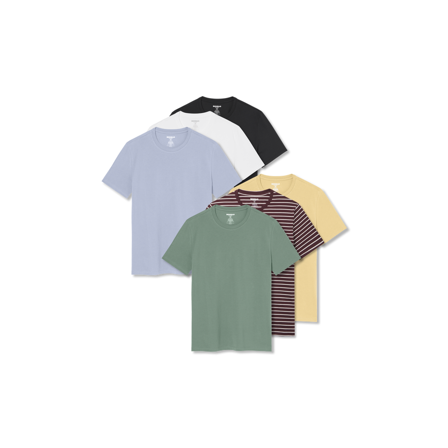 Men's Pima Cotton Crew Neck T-Shirt 6-Pack - Daily Comfort