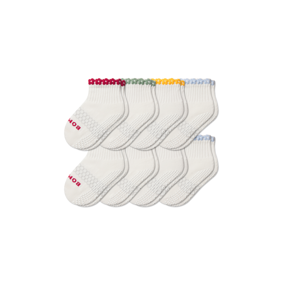Toddler Daisy Chain Gripper Calf Sock 8-Pack - Travel Pair